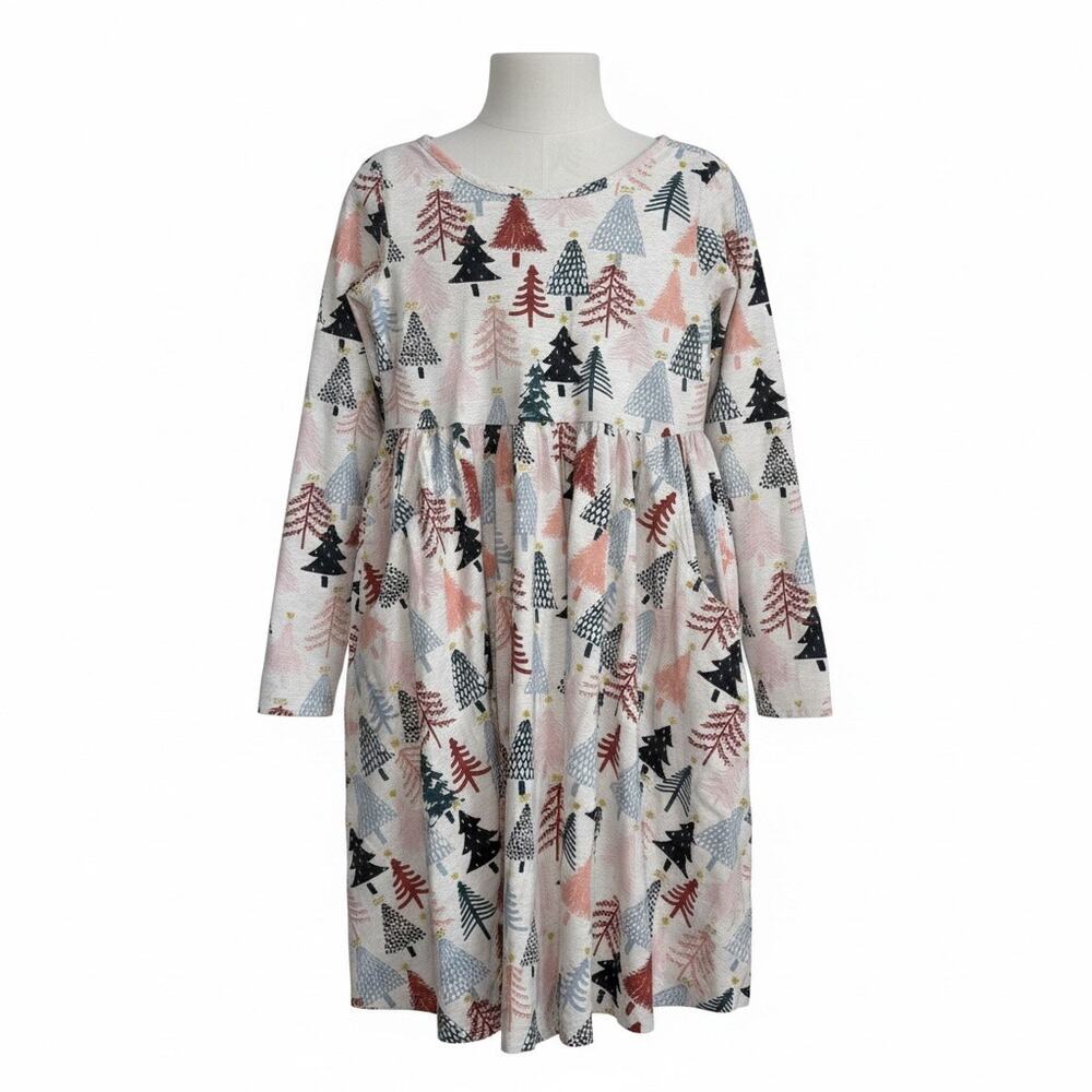 Hanna Andersson Oat Heater Celebration Christmas Skater Dress sz 12